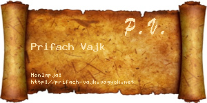 Prifach Vajk névjegykártya